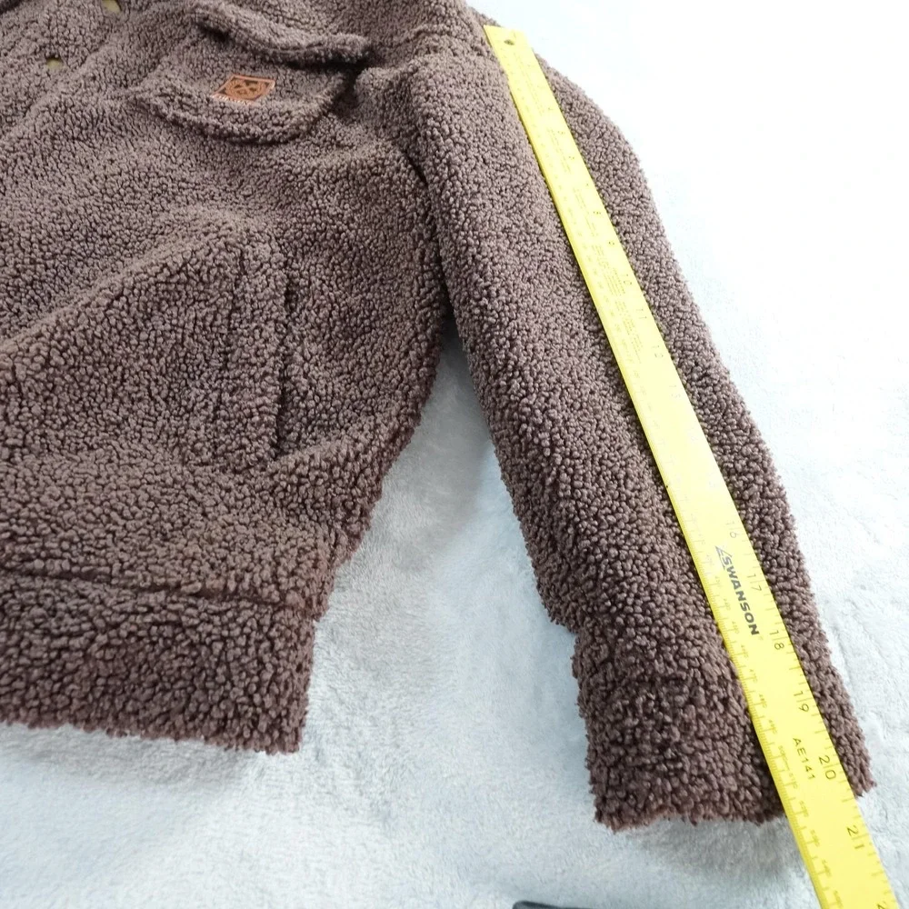 Dixxon Flannel Co Sherpa Jacket Mens L Brown Snap Flannel Lined Trucker Pockets - Picture 5 of 12